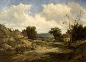 Landschap met huisjes, 1864