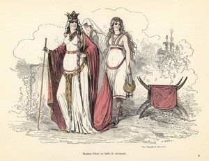 Clotilde, Koningin van de Franken, in ceremoniële kleding, 5e eeuw door Alfred Grevin