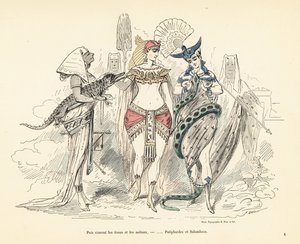 Salammbo en Potiphars vrouw in exotische outfits, Carthago, 3e eeuw