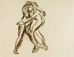 Twee figuren in actie door Alfred H. Maurer
