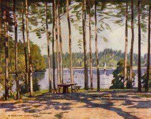 Denemarken: Gribskov, Het Paviljoenmeer van de Koning door Alfred Heaton Cooper