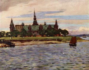 Denemarken: Helsingør, Kasteel Kronborg door Alfred Heaton Cooper