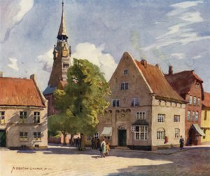Denemarken: Tonder, Een Middeleeuwse Stad in Noord-Sleeswijk door Alfred Heaton Cooper