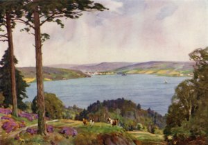Denemarken: Vejle Fjord, Zuid-Jutland door Alfred Heaton Cooper