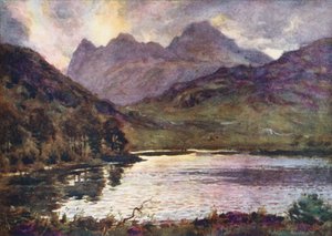 Lake District: Blea Tarn en Langdale Pikes door Alfred Heaton Cooper