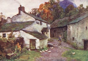 Lake District: Het Oude Postkantoor, Loweswater (kleur litho)