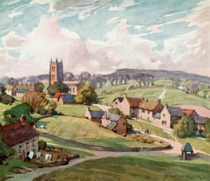 Mells Dorp, nabij Frome door Alfred Heaton Cooper