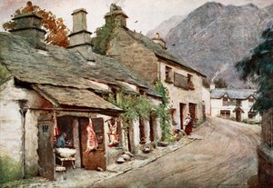 De oude slagerij, Coniston Village, uit een portfolio van prenten van de originele aquarellen
