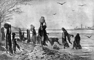 Vrouwen fellahs aan de rand van de Nijl, 1872 door Alfred Henri Darjou