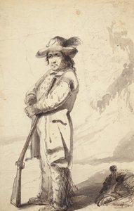 Een Rocky Mountain Trapper, Bill Burrow, c.1837 door Alfred Jacob Miller