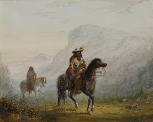 „Bourgeois“ W---r en zijn squaw door Alfred Jacob Miller