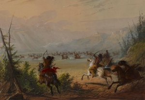 Jacht op elanden door Alfred Jacob Miller