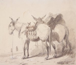 Muilezeluitrusting, ca. 1837 door Alfred Jacob Miller