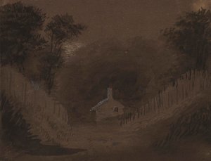 Klein huis tussen bomen door Alfred Jacob Miller