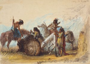 Het nemen van de bult rib, c.1858 door Alfred Jacob Miller
