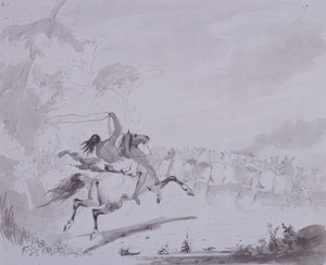 Het Werpen van de Lasso, c.1837 door Alfred Jacob Miller