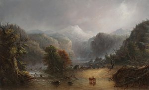 Waar de wolken graag rusten door Alfred Jacob Miller