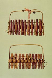 Marimba, voor- en achteraanzicht, Zuid-Afrikaans, uit 