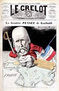 De laatste gedachte van Garibaldi. Karikatuur in Le bell door Alfred Le Petit