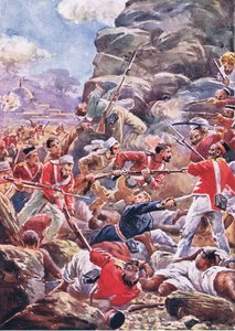 Het beleg van Delhi: Bestorming van de bres, illustratie uit British Battles on Land and Sea, 1915 door Alfred Pearse
