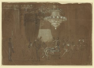 Begrafenis van Col. Ellsworth in de East Room van het Witte Huis door Alfred R. Waud
