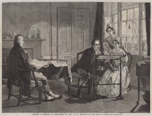 George Stephenson in Darlington in 1823 door Alfred Rankley