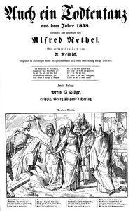 Totentanz 1848: De dood wordt naar de aarde gestuurd door Alfred Rethel