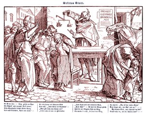 Totentanz 1848: De dood bewijst dat alle mensen gelijk zijn door Alfred Rethel