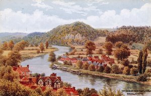 De Severn, vanaf Castle Walk, Bridgnorth door Alfred Robert Quinton