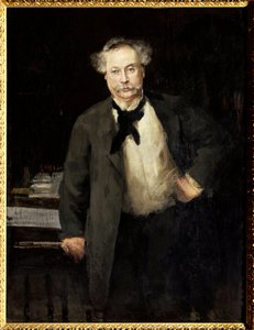 Portret van Alexandre Dumas Jr. (1824-1895), Franse schrijver. Schilderij door Alfred Philippe Roll