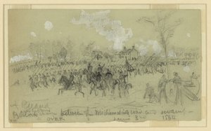 Barlow en Gibbons aanval tussen de Mechanicsville weg en het moeras door Alfred Rudolph Waud