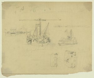 Vijf uitzichten op de Susquehannah en de Ceres door Alfred Rudolph Waud