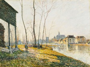 Een Februari Ochtend in Moret-sur-Loing, 1881 door Alfred Sisley