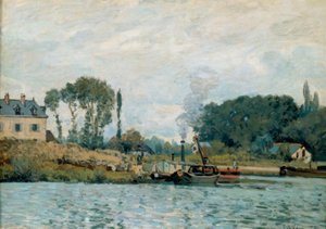 Boten bij de sluis van Bougival