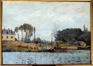 Boot bij de sluis van Bougival