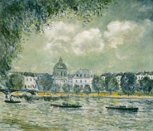 Landschap langs de Seine met het Institut de France en de Pont des Arts