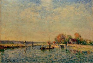 Het kanaal van Loing door Alfred Sisley