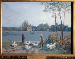 Aan de rand van de Loing door Alfred Sisley