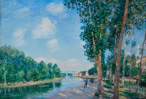 Saint Mammes, juni zon door Alfred Sisley