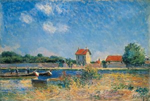 De Oevers van het Canal du Loing bij Saint-Mammes door Alfred Sisley