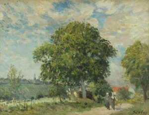 De Ingang van het Dorp, ca. 1880 door Alfred Sisley