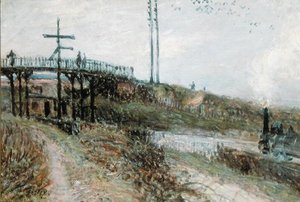 De Voetbrug over de Spoorlijn bij Sevres, c.1879 door Alfred Sisley