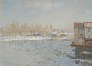 De Loing en de molens van Moret, sneeuweffect, 1891