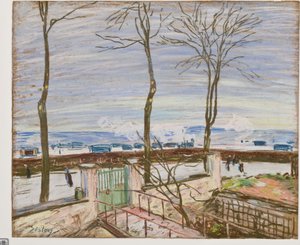 Het Moret Treinstation in de Winter door Alfred Sisley