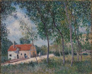 De weg van Moret naar Saint-Mammès, 1883-85 door Alfred Sisley