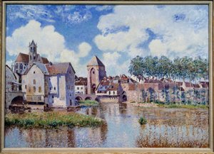 Uitzicht op Moret aan de Loing door Alfred Sisley