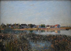 Uitzicht op Saint-Mammès door Alfred Sisley
