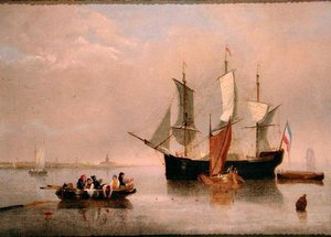 Nederlandse Kustscène door Alfred Stannard