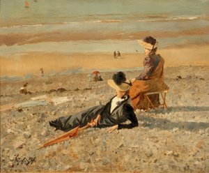 A. Stevens, Een mooie dag in Le Tréport door Alfred Emile Stevens