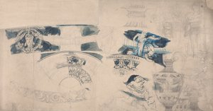 Ontwerpen voor een Plafond en Interieurs door Alfred Emile Stevens